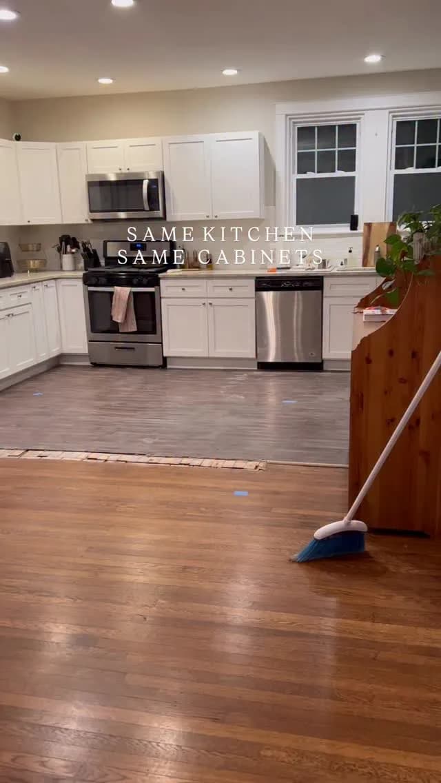 Same layout ✔️

Same cabinets✔️

Totally different kitchen🙌🏼

Proof you don’t need a gut reno.

You just need a little creativity and some sweat equity! 
.
.
.
.
.
Affordable luxury design home DIY home renovation, DIY home renovation how I renovated my own house DIY, appliance garage, DIY of Instagram, kitchen, renovation, kitchen, Reno, kitchen, inspiration, kitchen, design, inspiration #kitchenrenovation #kitchendesign #kitchenremodel #diyhome #kitchengoals